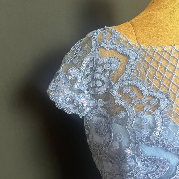 Tadashi Shoji Light Blue Lace Sequin Dress - Picture 5 of 9